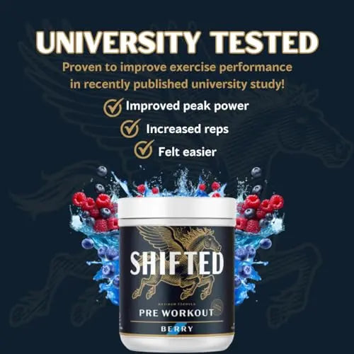 SHIFTED Maximum Pre Workout Powder, Energy & Focus Supplement with Creatine Monohydrate SHIFTED