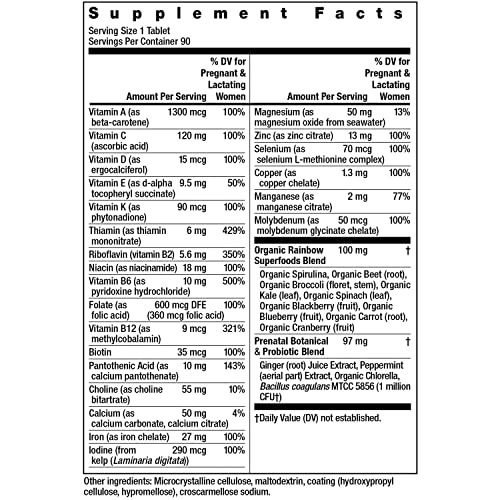 Rainbow Light High-Potency Prenatal One Multivitamin, Prenatal Health Multivitamin Rainbow Light