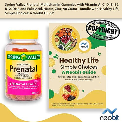 Spring Valley Prenatal Multivitamin Gummies with Vitamin A, C, D, E, B6, B12, DHA and Folic Acid Neobit