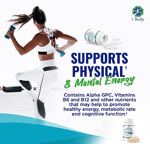 1 Body Brain Support: Twin Pack - 90 Capsules Each - Alpha GPC 1 Body
