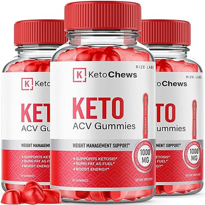 (3 Pack) Keto Chews Gummies - Keto Chews ACV Gummies for Weight Loss 525 MG rize labs