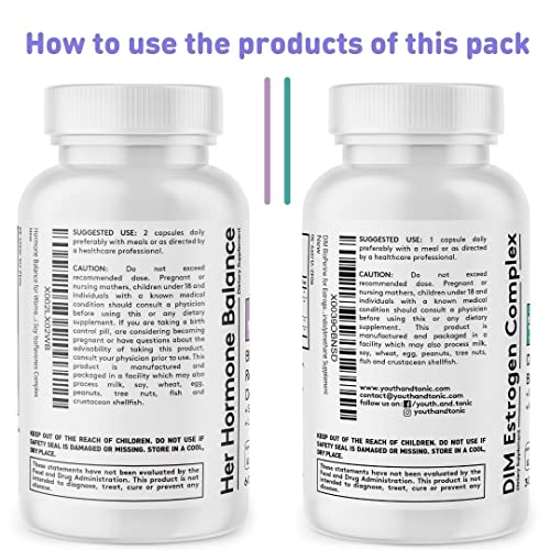 Youth & Tonic Menopause & PMS Support for Women Through Balanced Estrogen Metabolism – 90 Pills Youth & Tonic