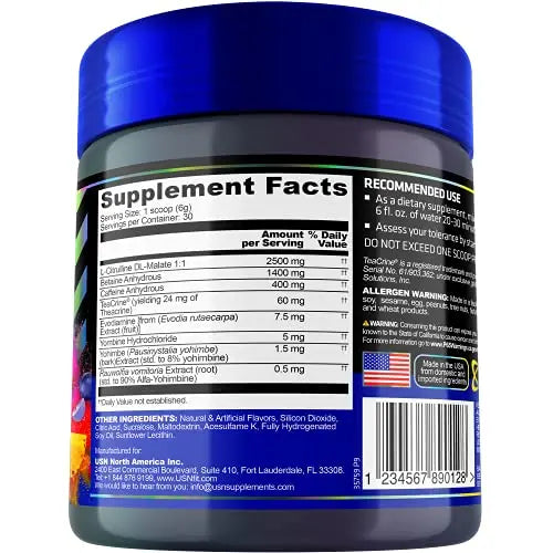 USN 3XT Max Pre-Workout Supplement Drink Mix Powder for Energy, Endurance and Pump USN