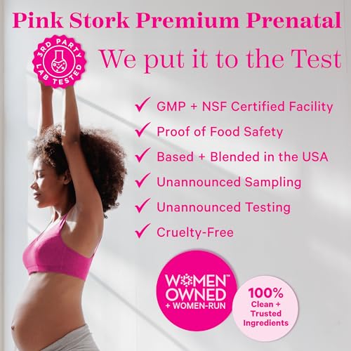 Pink Stork Premium Prenatal Vitamins for Women with Organic Whole-Food Ingredients Pink Stork