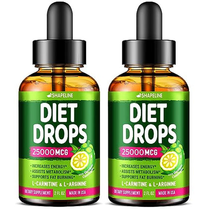 (Pack of 2) Weight Loss Drops - Made in USA - Appetite Suppressant for Women & Men SHAPELINE