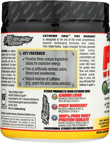 Bluebonnet Nutrition Extreme Edge Pre workout, Muscle Recharging Formula, Increases Bluebonnet