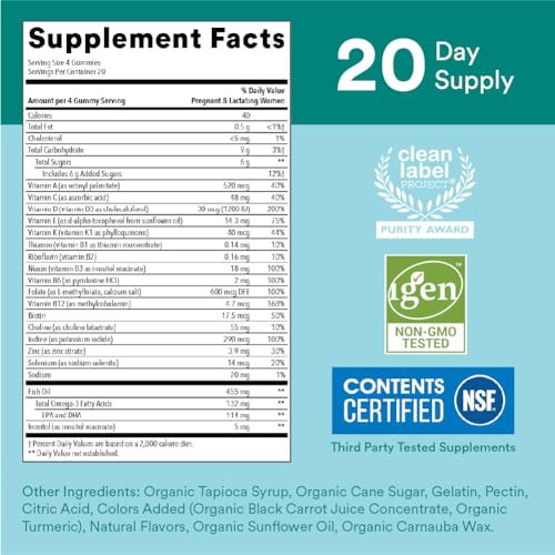 SmartyPants Prenatal Vitamins for Women, Multivitamin Gummies: Omega 3 Fish Oil (EPA/DHA) SmartyPants