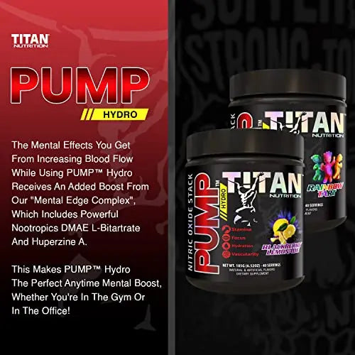 Pump- Nitric Oxide Boosting Stack Stim Free: Loaded with Citruline Malate for Maximum Titan Nutrition