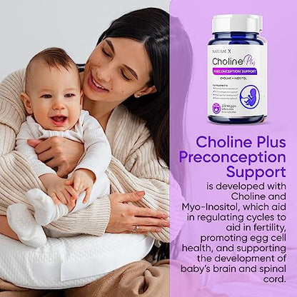 Natural X Choline Plus Inositol Fertility Supplements – Myo-Inositol and Choline Preconception Vitamins Natural X