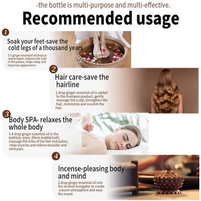 (2pc 60ml) Belly Drainage Ginger Oil, Slimming Tummy Ginger Oil, Ginger Oil Drainage Massage YG LianKai