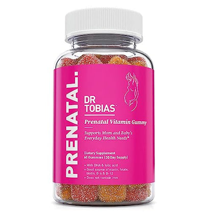 Dr. Tobias Prenatal Vitamin Gummy – Iron Free Prenatal Vitamins with DHA and Folic Acid – Good Source Dr. Tobias