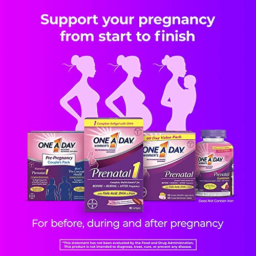 One A Day Women's Prenatal 1 Multivitamin including Vitamin A, Vitamin C, Vitamin D, B6, B12, Iron ONE A DAY