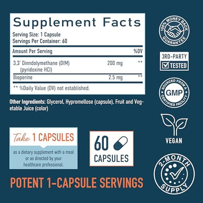 DIM Supplement 200 mg | Delayed-Release Microbeadlets | Hormone Balance for Women & Men SMNutrition