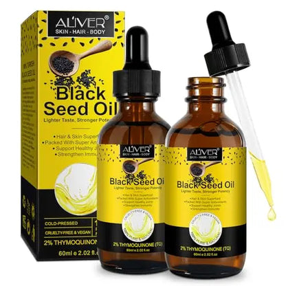 2 Pack Black Seed Oil, Organic Cold Pressed Unrefined Black Seed Oil, Pure Natural Black BDBFZCFP
