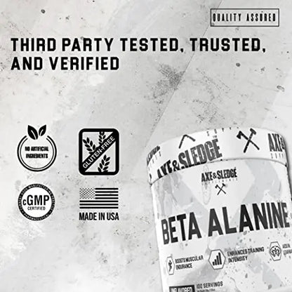 Axe & Sledge Supplements Beta Alanine Basics Powder, Supports Endurance, Performance Axe & Sledge