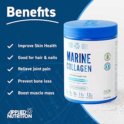 Applied Nutrition Marine Hydrolysed Collagen Powder from Wild Salmon - Protein for Health, Skin, Hair, Nails, Bones, Muscle & Joints Applied NutritionBuy Supplements Australia
