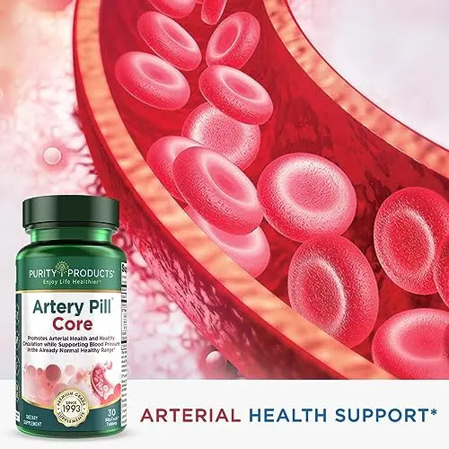 Purity Products Artery Pill Core from MK-7 Vitamin K2, Plant-Based S7 Nitric Oxide Booster Purity Products