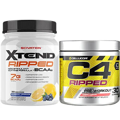 Cellucor C4 Ripped Pre Workout Powder + Fat Burner, Cherry Limeade, 30 Servings Cellucor