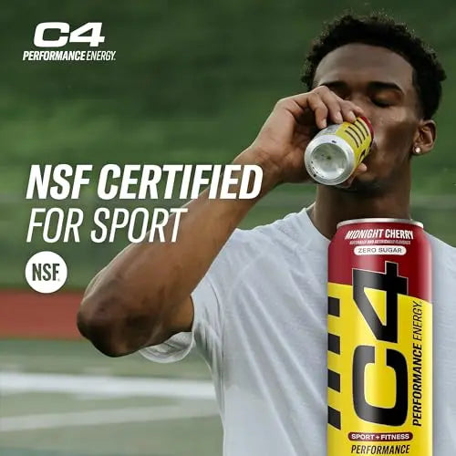 C4 Energy Carbonated Zero Sugar Energy Drink, Pre Workout Drink + Beta Alanine, Midnight Cellucor