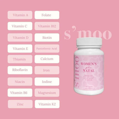 Prenatal Vitamins for Women with Iron, Vitamin D, Calcium & More, Supports Healthy Pregnancy S'moo