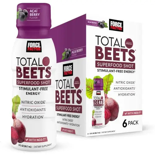 Force Factor Total Beets Superfood Shots for Healthy All-Day Stamina, Energy Drink Alternative Force Factor