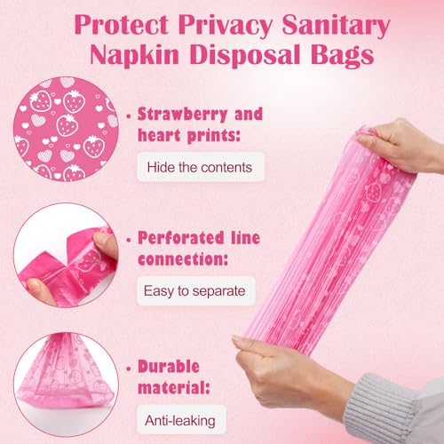 150Pcs Sanitary Napkin Disposal Bags, Luxiv Pink Disposable Sanitary Bag Personal Care Disposal Bags Luxiv