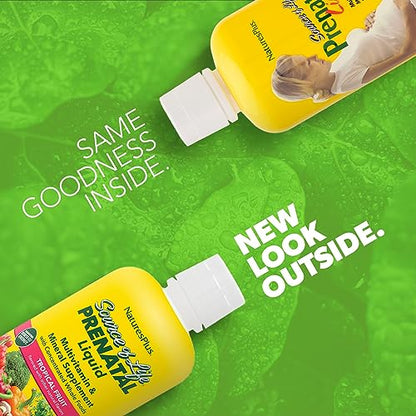 NaturesPlus Source of Life Prenatal Liquid, Tropical Fruit - 30 fl oz - Multivitamin Nature's Plus