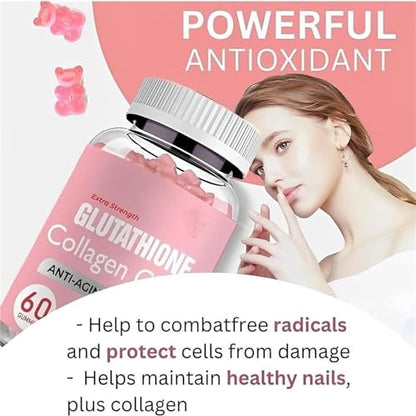 Glutathione Collagen Gummies,Glutathione Collagen Glow Gummies for Dark Spot,60 Pieces PelinuarBuy Supplements Australia