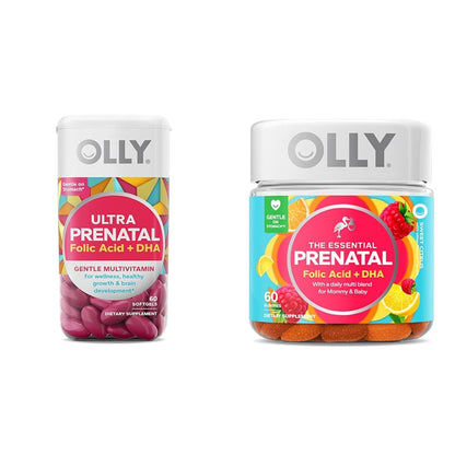 OLLY Ultra Strength Prenatal Multivitamin Softgels, Supports Healthy Growth, Brain Development OLLY
