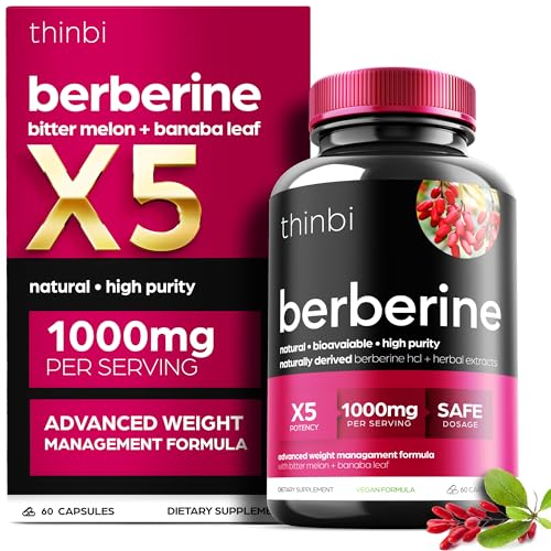1000mg Berberine Supplement Capsules with Bitter Melon and Banaba Leaf - 30 Servings Artnaturals Store