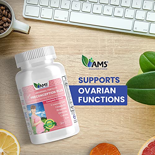 America Medic & Science Preconception Plus (90 Capsules) Conception and Fertility Supplement America Medic & Science