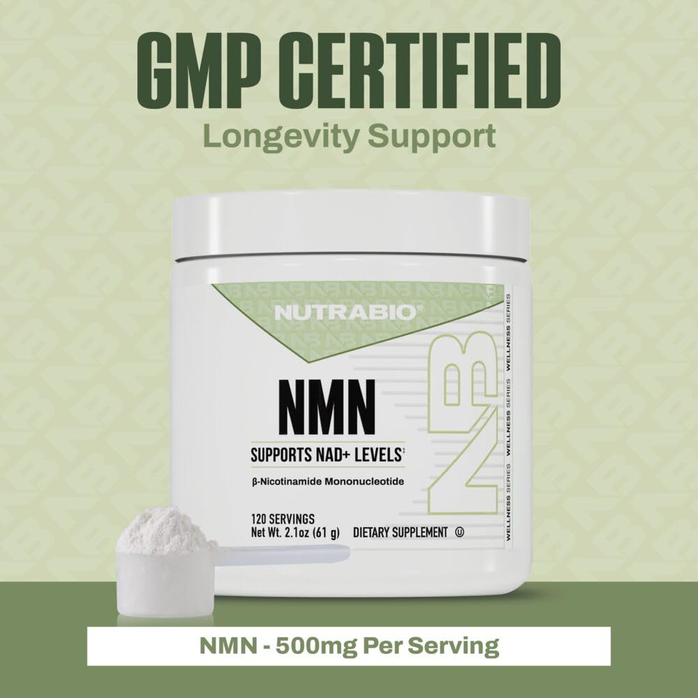 NutraBio NMN - NAD Supplement, Longevity Support, Boost NAD Levels, Increase Cellular Energy, Brain Health, Healthy Aging- 120 Servings NutraBioBuy Supplements Australia