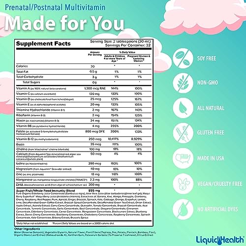 LIQUIDHEALTH Prenatal/Postnatal Multiple Liquid Women's Multivitamin LIQUIDHEALTH