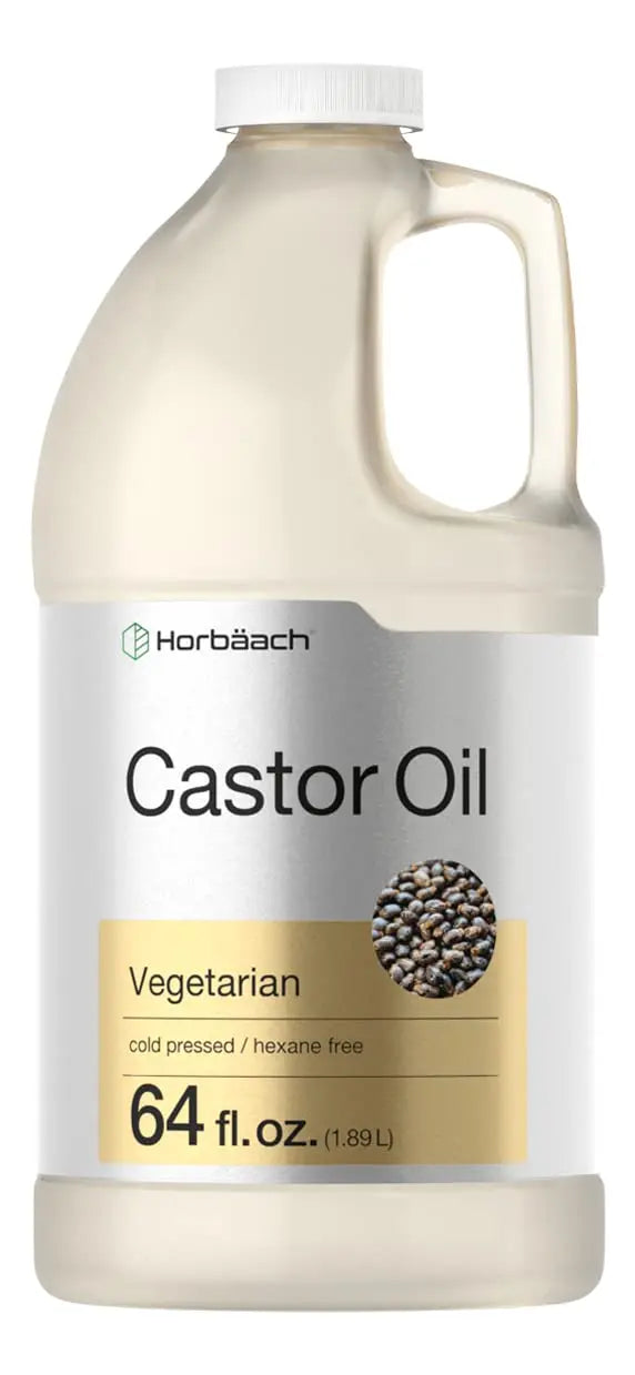 Castor Oil 64oz | for Hair Health, Eyelashes & Eyebrows | Hexane Free & Cold Pressed Horbäach