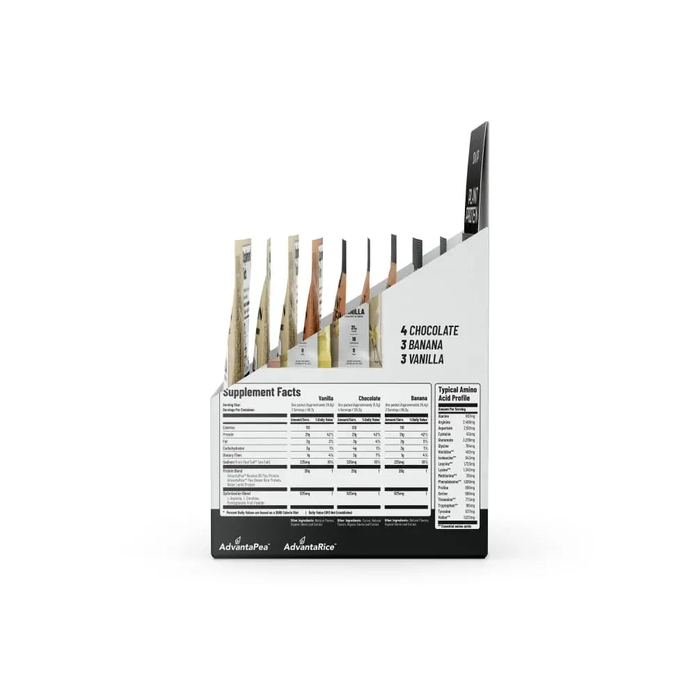 Snap Supplements 100% Plant Based Protein Powder Stick Packs with Nitric Oxide Booster Snap Supplements