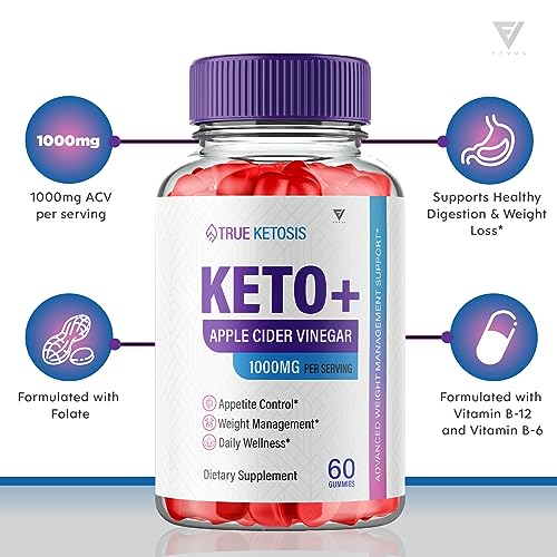 (3 Pack) True Ketosis Keto Gummies for Weight Loss, True Ketosis Keto ACV Gummies Fyvus
