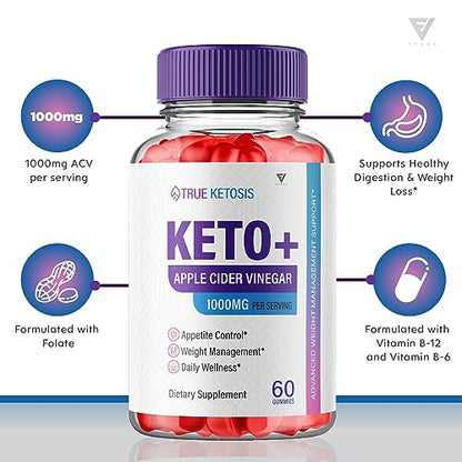 (3 Pack) True Ketosis Keto Gummies for Weight Loss, True Ketosis Keto ACV Gummies Fyvus