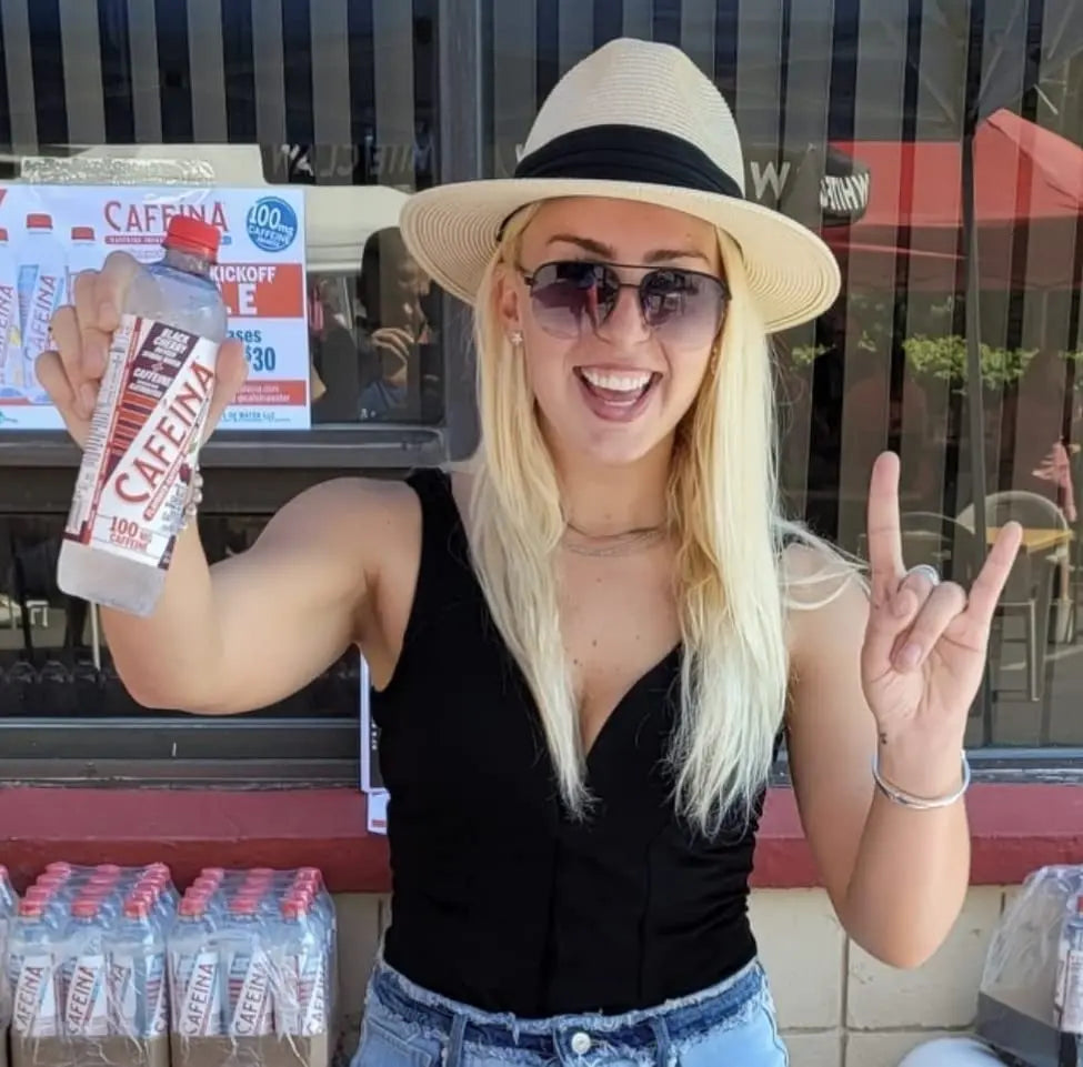 Cafeina - Naturally Flavored Black Cherry Caffeinated Spring Water (12 Pack) - 100mg Caffeine CAFEINA