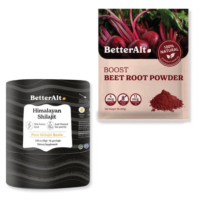 Better Alt Beet Root Powder - 16oz, 100% Natural Nitric Oxide Booster and Pure Himalayan Better Alt