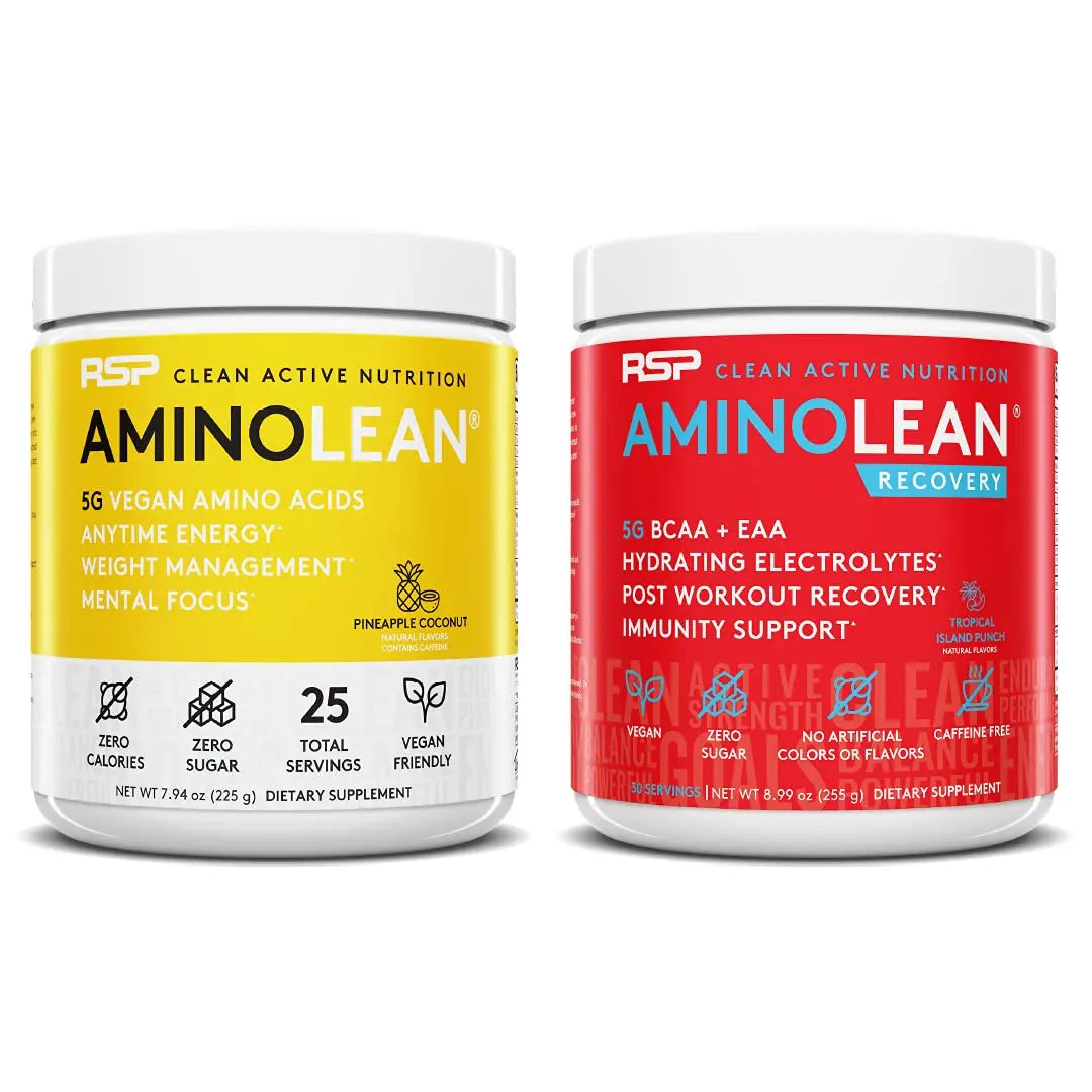 RSP NUTRITION Vegan AminoLean Pre Workout Energy (Pineapple Coconut 25 Servings) RSP NUTRITION