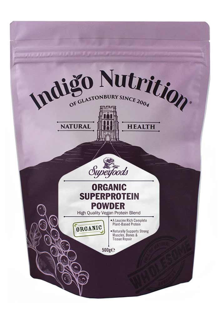 Indigo Herbs Organic Super Protein Powder Blend | 500g | 19g Protein | 16 Servings Indigo Herbs