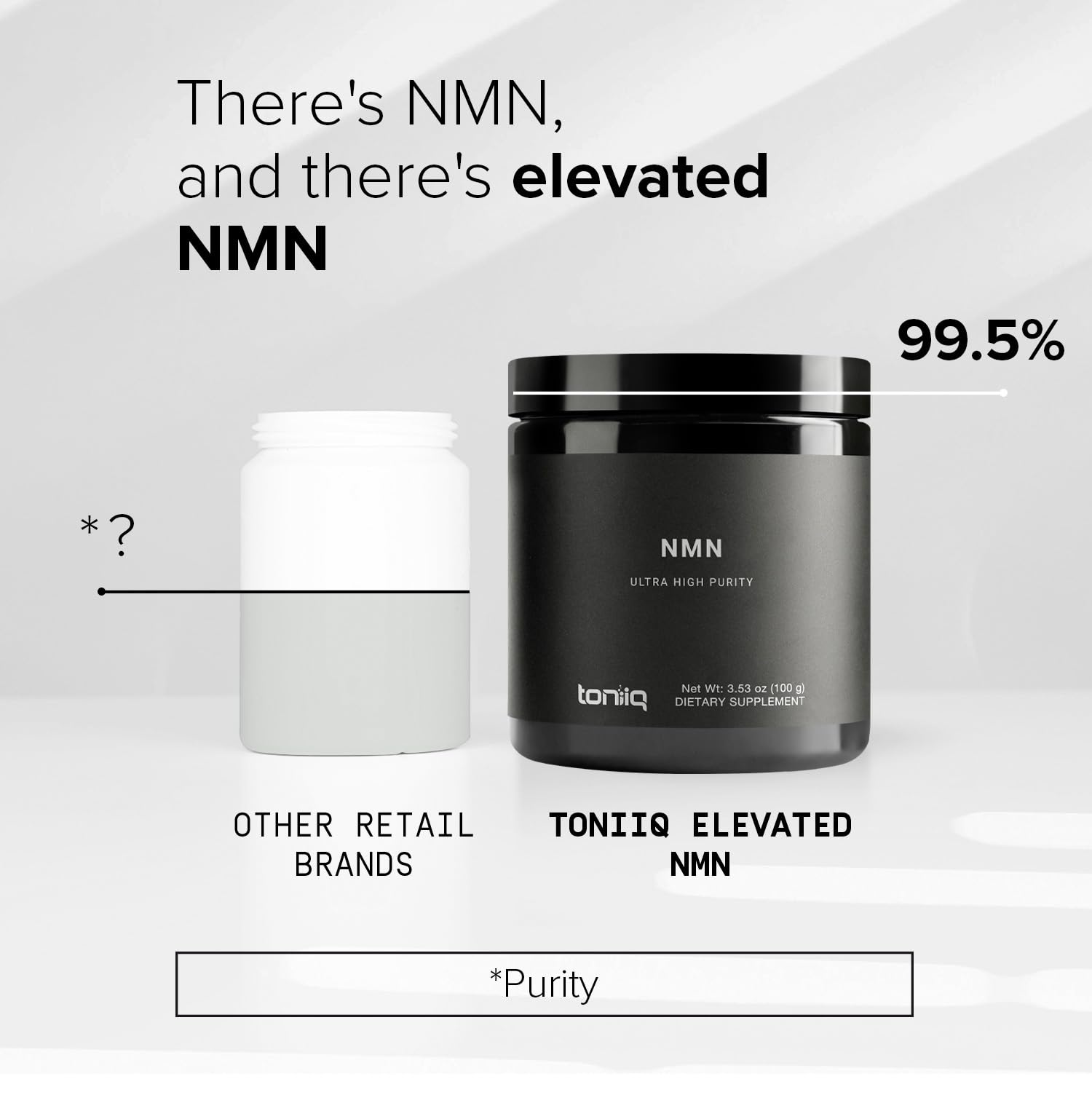 Toniiq Ultra High Purity NMN Powder - 100 Grams - 99.5% Highly Purified and Highly Bioavailable - Fully Stabilized Formula - Supports NAD+ Levels - Nicotinamide Mononucleotide Powder Supplement ToniiqBuy Supplements Australia