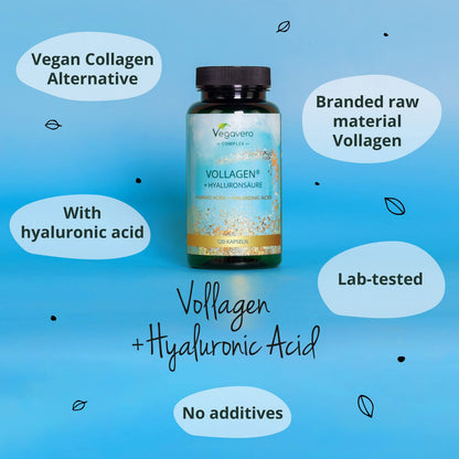 Vegavero Vegan Collagen Complex + Hyaluronic Acid | NO Additives | Vegan Collagen Powder Vollagen® | Essential Amino Acids | 120 Capsules VegaveroBuy Supplements Australia