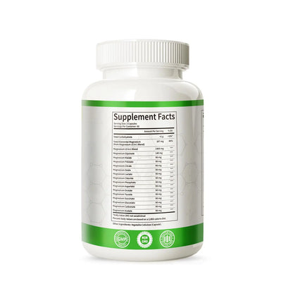 Magnesium Complex with 15 Types Magnesium Glycinate Citrate Malate Taurate Oxide Carbonate Chloride Orotate Magnesio Muscle, Heart, Relaxation & Nerves 120 Vegan Capsules, 60-Day Supply Ashenutri buy supplements Au