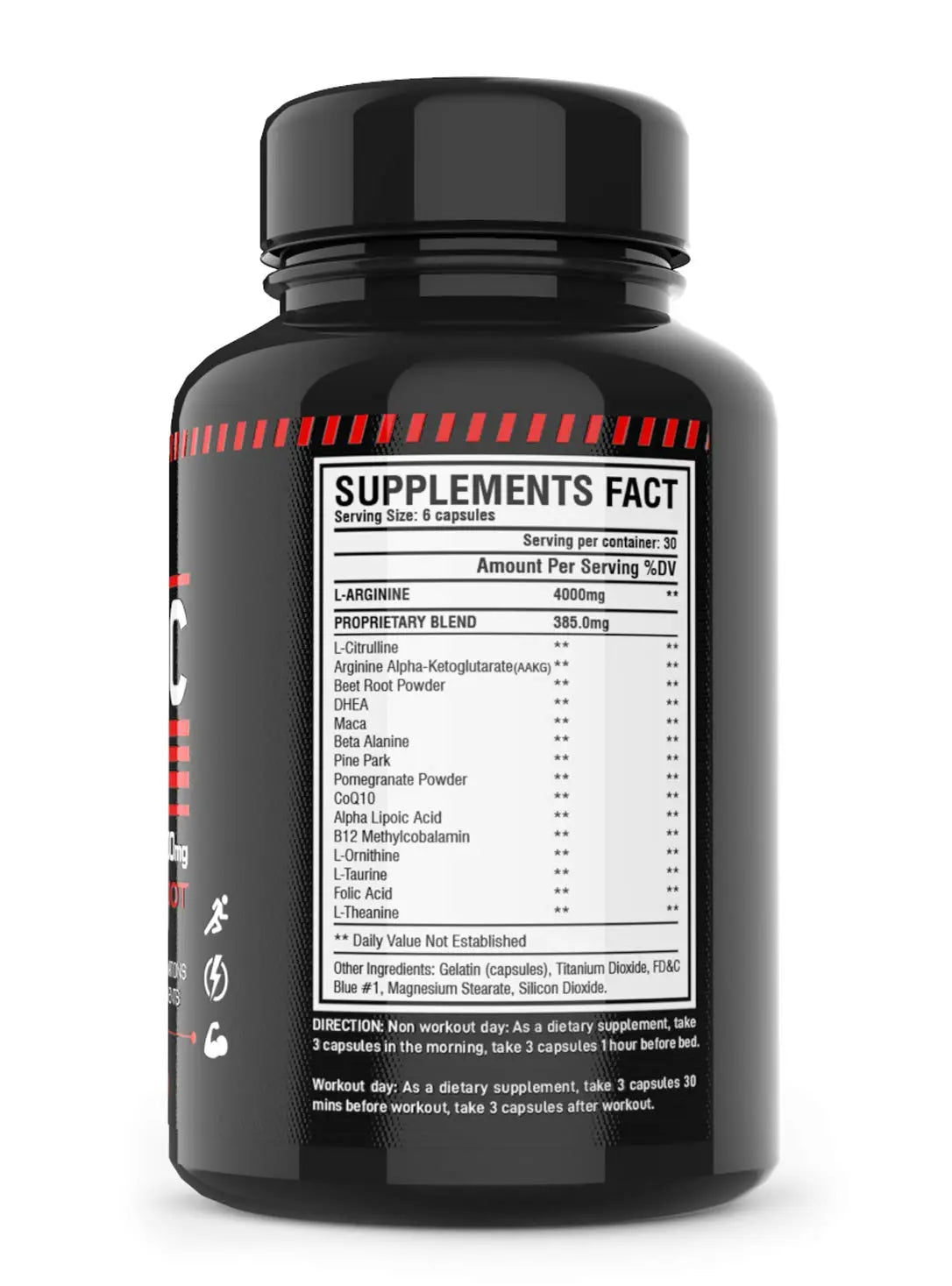 Nitric Oxide Supplement Booster Complex L Arginine 4000mg,L Citrulline, AAKG,Beet Root ANTLS Supplements