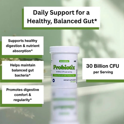 Probiotix – 12 Strain Probiotic + Prebiotic Fiber, 30 Billion CFU | Gut Health & Digestive Balance | Gas & Bloating Support | Immune System Reinforcement | Gluten, Soy & Dairy Free – 30 Capsules Xooma buy supplements Au