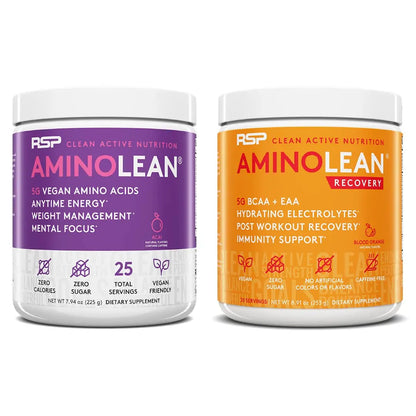 RSP NUTRITION Vegan AminoLean Pre Workout Energy (Acai 25 Servings) with AminoLean RSP NUTRITION