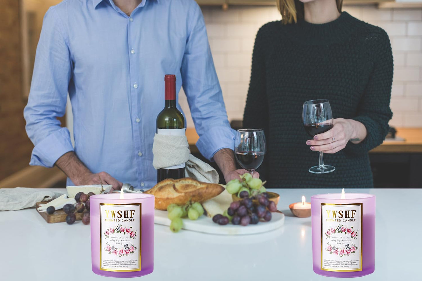 YWSHF Aromatherapy Candles,Scented Candle,Lavender Candle,8.5oz Stree Relief Candles Gift YWSHF