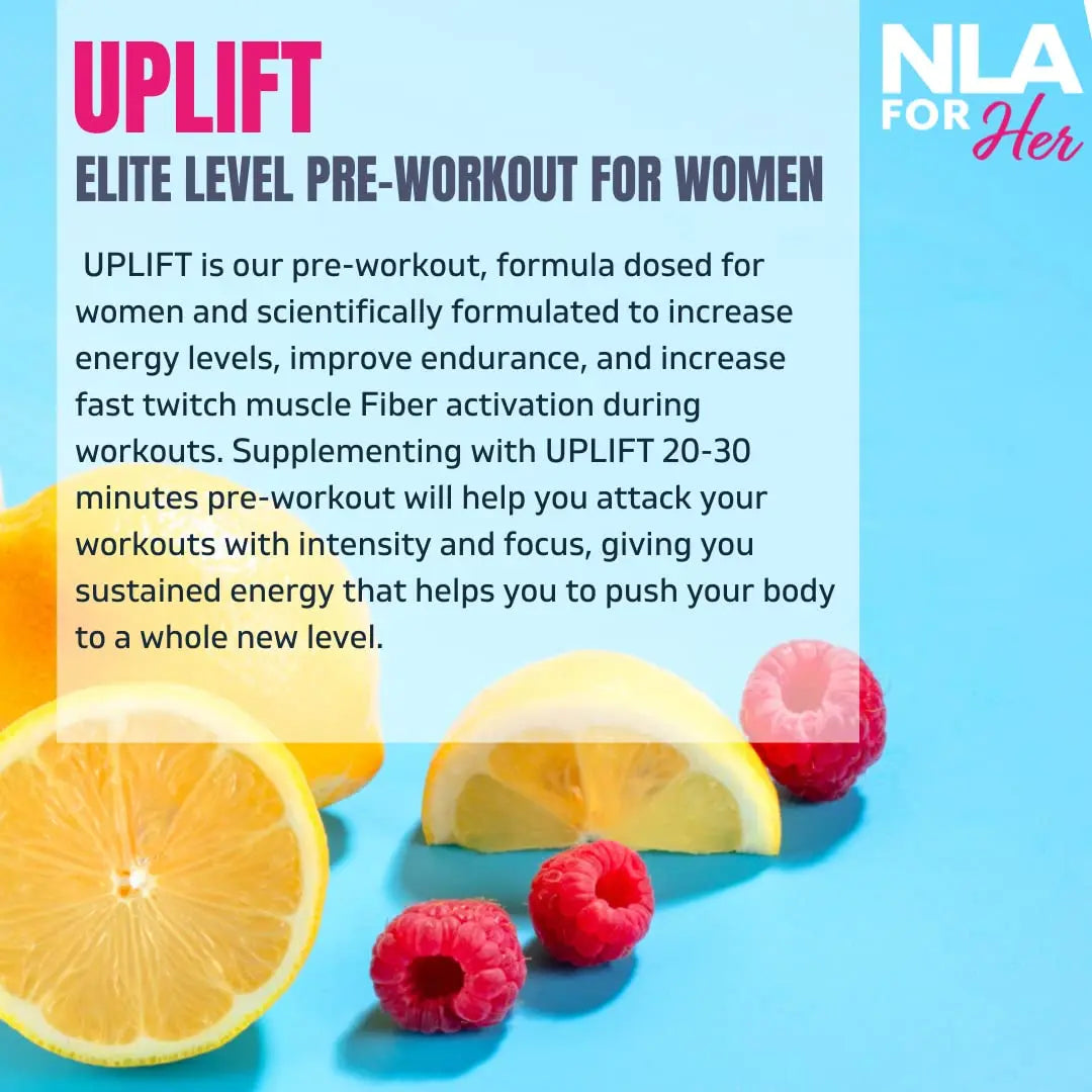 Uplift Pre-Workout for Women (30 Servings) -Raspberry Lemonade-Provides Clean NLA for Her